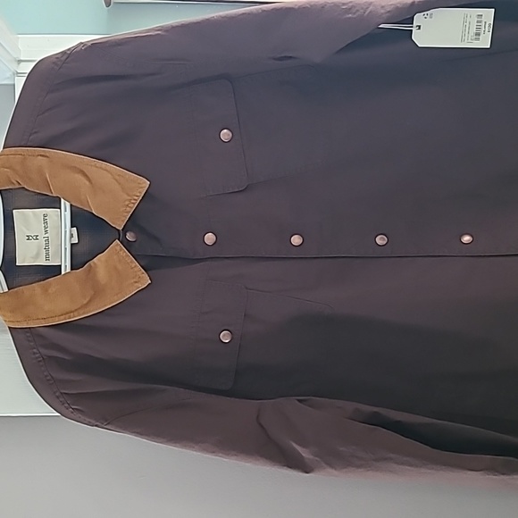 MUTUAL WEAVE MENS BIG & TALL BROWN BUTTON JACKET COAT SIZE XXL - Picture 2 of 15